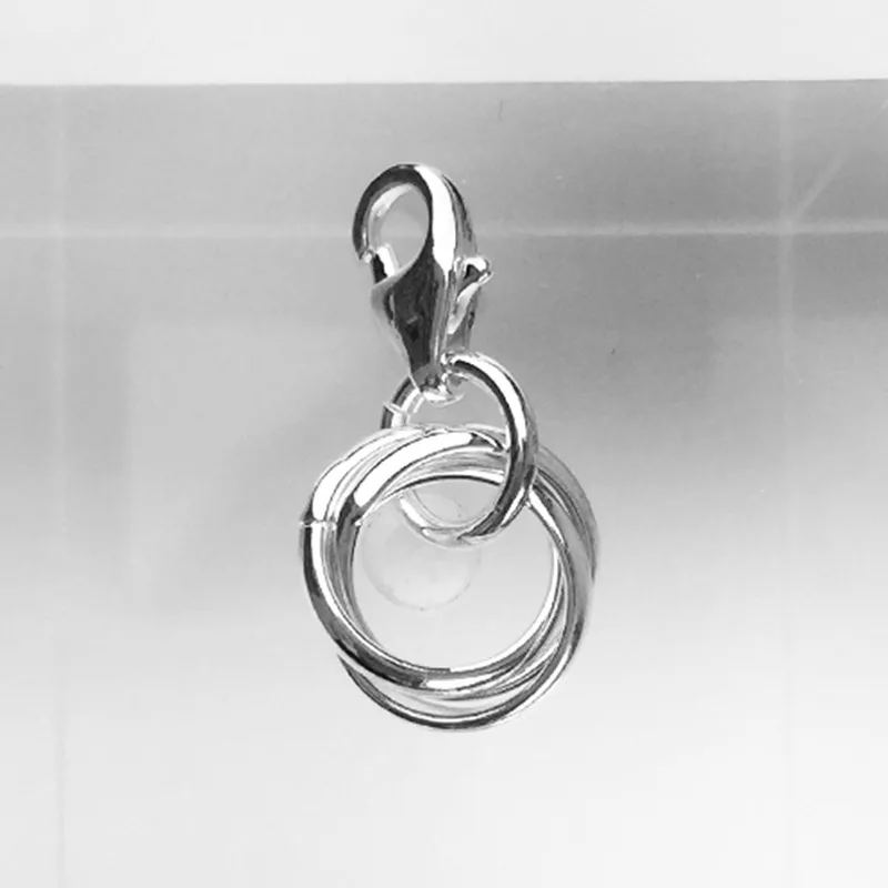 Серебряный цвет CZ Кристалл обручальное кольцо Diy амулеты подходят браслеты и
