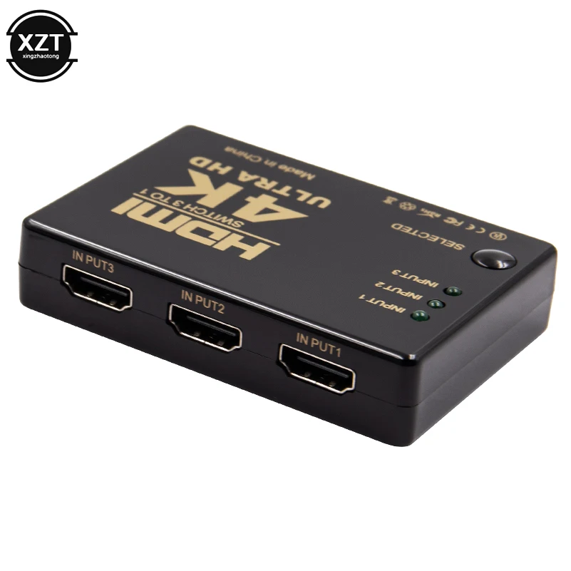 HDMI-совместимый коммутатор 4K 3 в 1 выход HD 1080P видео кабель разветвитель 1x3