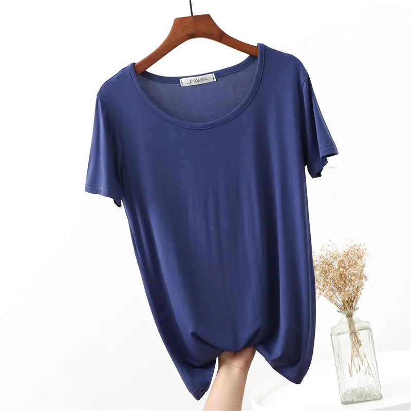 SHUCHAN SUMMER Modal T Shirt Women Plus Size Summer Casual Solid O-Neck Short Sleeve Women Fashion Tops
SHUCHAN SUMMER Modal T Shirt Women Plus Size Summer Casual Solid O-Neck Short Sleeve Women Fashion Tops