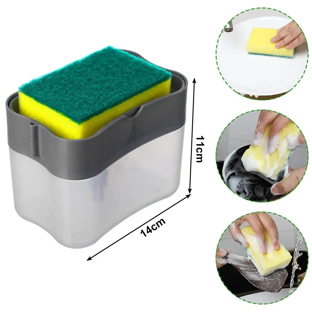 Container Liquid Dispenser Cleaning Sponge Tableware Clean Durable Dispenser with Sponge 2-In-1 Soap Pump
Container Liquid Dispenser Cleaning Sponge Tableware Clean Durable Dispenser with Sponge 2-In-1 Soap Pump