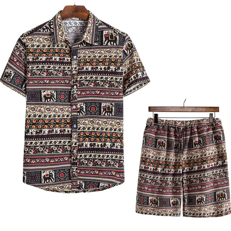 African Ethnic Print Hawaiian Shirt and Shorts Set Men Cotton Linen Short Sleeve Two Piece Suits Men Harajuku Casual Set M-5XL
African Ethnic Print Hawaiian Shirt and Shorts Set Men Cotton Linen Short Sleeve Two Piece Suits Men Harajuku Casual Set M-5XL