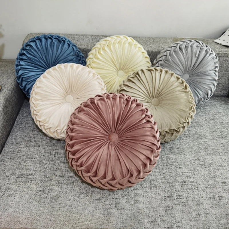 Home Textile Velvet Pleated Round Solid Color Cushion Pouf Throw Home Soft Cushion 38cm Cozy Pleated Fabric Handmade Wheel Mat
Home Textile Velvet Pleated Round Solid Color Cushion Pouf Throw Home Soft Cushion 38cm Cozy Pleated Fabric Handmade Wheel Mat