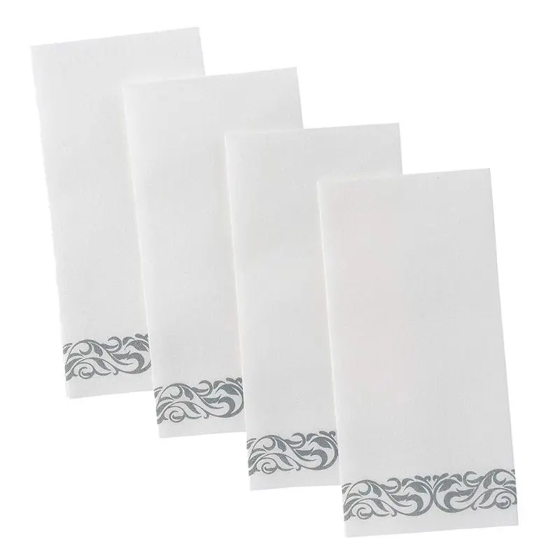 Disposable Linen-Feel Guest Towels - Decorative White Hand Towels, Silver Floral Cloth-Like Paper Napkins
Disposable Linen-Feel Guest Towels - Decorative White Hand Towels, Silver Floral Cloth-Like Paper Napkins