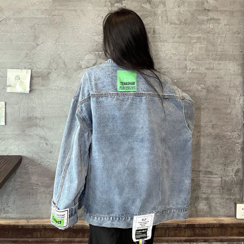 SHENGPALAE Fashion Streetwear Jacket Women Autumn 2021 New Lapel Loose Single Breasted Long Sleeve Denim Coat Female Tide 5E3007
SHENGPALAE Fashion Streetwear Jacket Women Autumn 2021 New Lapel Loose Single Breasted Long Sleeve Denim Coat Female Tide 5E3007