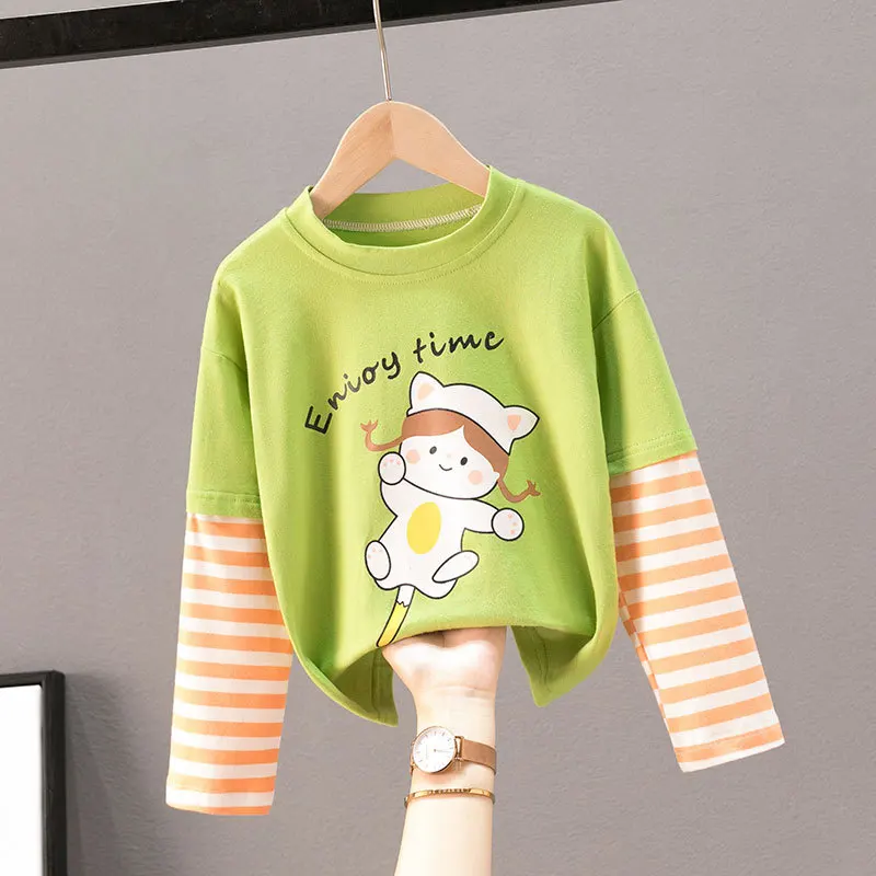 Fashion stripe printing 2021 baby girl clothes pure cotton long-sleeved T-shirt spring and autumn baby clothes
Fashion stripe printing 2021 baby girl clothes pure cotton long-sleeved T-shirt spring and autumn baby clothes
