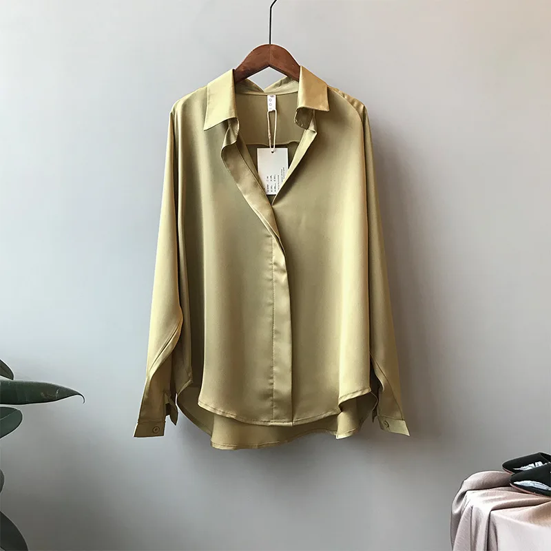 2021 Spring Women Fashion Long Sleeves Satin Blouse Vintage Femme V Neck Street Shirts Elegant Imitation Silk women-blouses
2021 Spring Women Fashion Long Sleeves Satin Blouse Vintage Femme V Neck Street Shirts Elegant Imitation Silk women-blouses