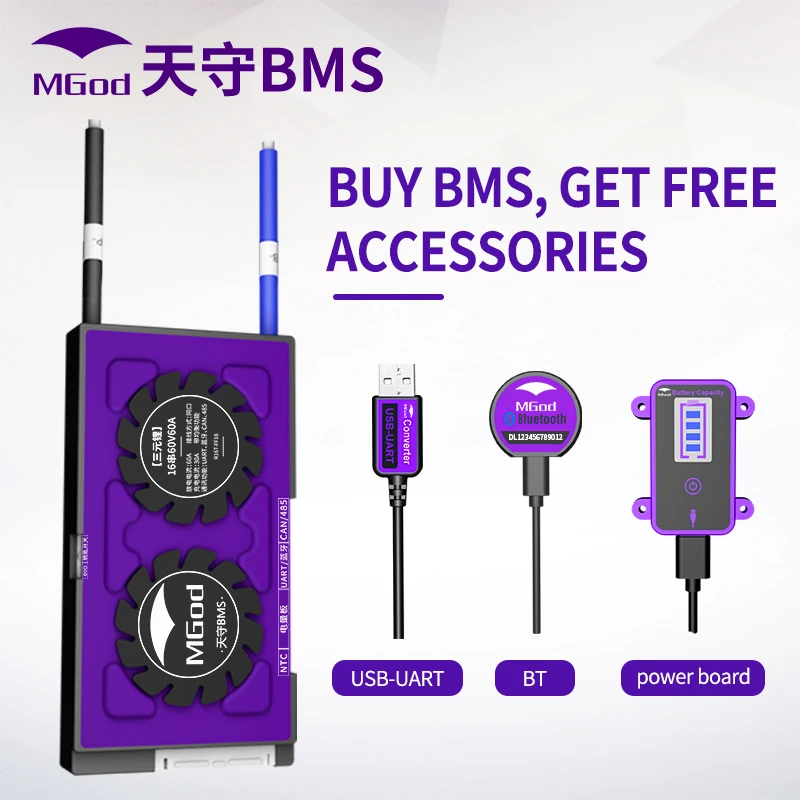 Smart BMS 3.7V 10S 13S 16S 17S 20S LI-ION 18650 battery 80A 100A 150A balance board with BT UART Power Board Accessorie Gift | Электроника