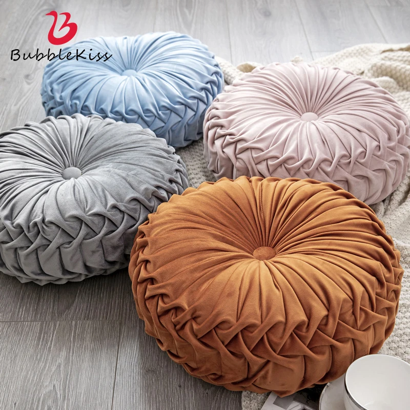 Bubble Kiss Velvet Pleated Round Pumpkin Cushion Pillow European Home Sofa Decor Waist Bed Headrest Seat Wheel Cushions Futon
Bubble Kiss Velvet Pleated Round Pumpkin Cushion Pillow European Home Sofa Decor Waist Bed Headrest Seat Wheel Cushions Futon