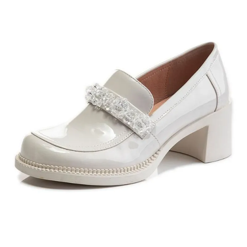 Fashion White High Heels Spring Round Toe Rhinestone Thick Heel Women's Shoes Flowers Mary Jane Shoes Ladies Dress Pumps
Fashion White High Heels Spring Round Toe Rhinestone Thick Heel Women's Shoes Flowers Mary Jane Shoes Ladies Dress Pumps