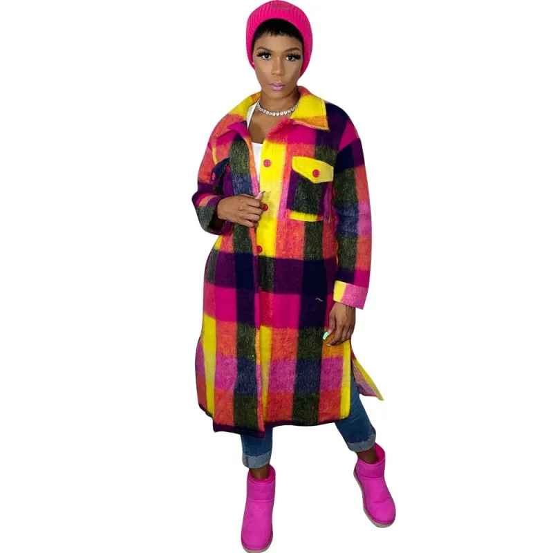 Winter Coat Jacket Women Single Breasted Full Sleeve Trench Fashion Plaid Print Pockets Streetwear Long Jackets Coats Ropa Mujer
Winter Coat Jacket Women Single Breasted Full Sleeve Trench Fashion Plaid Print Pockets Streetwear Long Jackets Coats Ropa Mujer