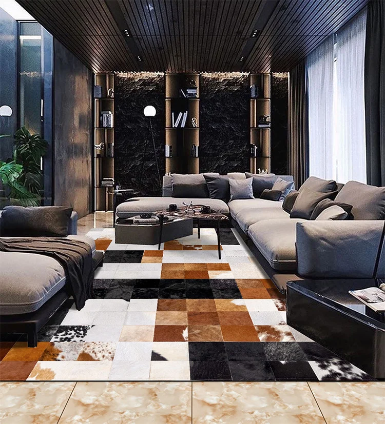 American Style Luxury Cowhide Seamed Plaid Printed Carpet Nordic Fake Fur Big Carpet For Living Room Decoration Office Carpts
American Style Luxury Cowhide Seamed Plaid Printed Carpet Nordic Fake Fur Big Carpet For Living Room Decoration Office Carpts