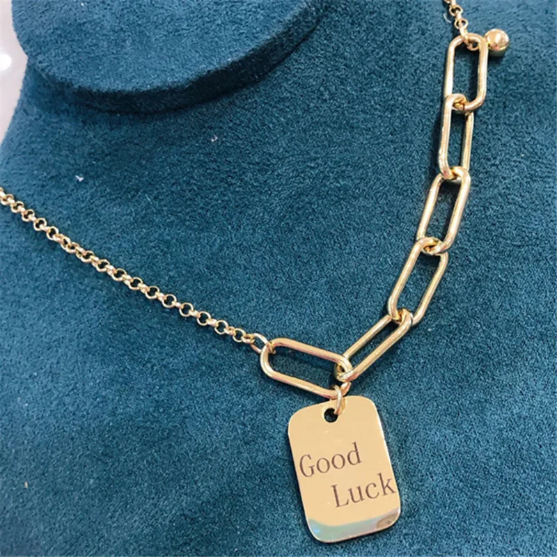 2021 New Fashion Stainless Steel Punk Army Brand Good Luck Pendant Necklace For Women Charm Female Big Jewelry Gift
2021 New Fashion Stainless Steel Punk Army Brand Good Luck Pendant Necklace For Women Charm Female Big Jewelry Gift
