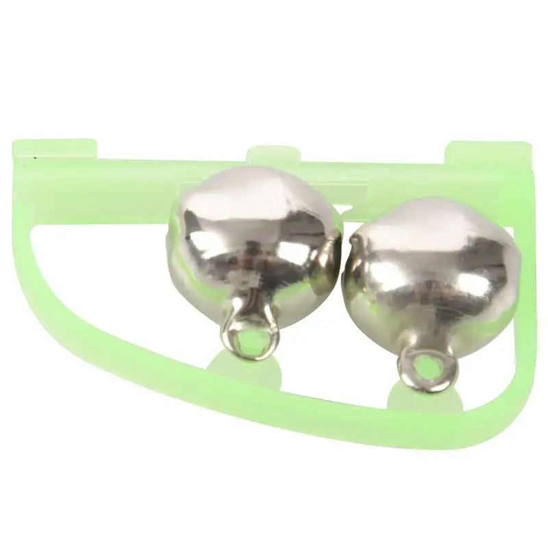 5 Pcs Double Bell Fish Pole Rod Fishing Light Alarm Bells Green | Спорт и развлечения