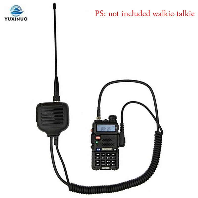 Плечевой дистанционный ручной Динамик PTT Mic микрофон с двухдиапазонной антенной UHF/VHF для сканера серии BaoFeng KENWOOD радиоприемник TYT 
Плечевой дистанционный ручной Динамик PTT Mic микрофон с двухдиапазонной антенной UHF/VHF для сканера серии BaoFeng KENWOOD радиоприемник TYT