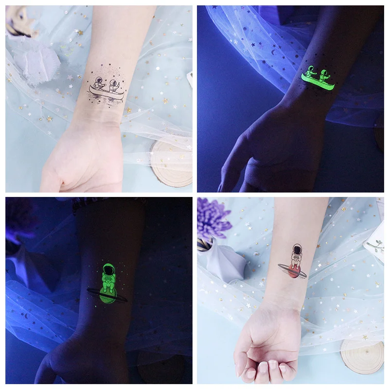 36pcs Universe Luminous Temporary Body Art Tattoo Sticker Space Planets Fake Tattoo Cartoon Astronaut Stickers for Kids Arm Legs
36pcs Universe Luminous Temporary Body Art Tattoo Sticker Space Planets Fake Tattoo Cartoon Astronaut Stickers for Kids Arm Legs