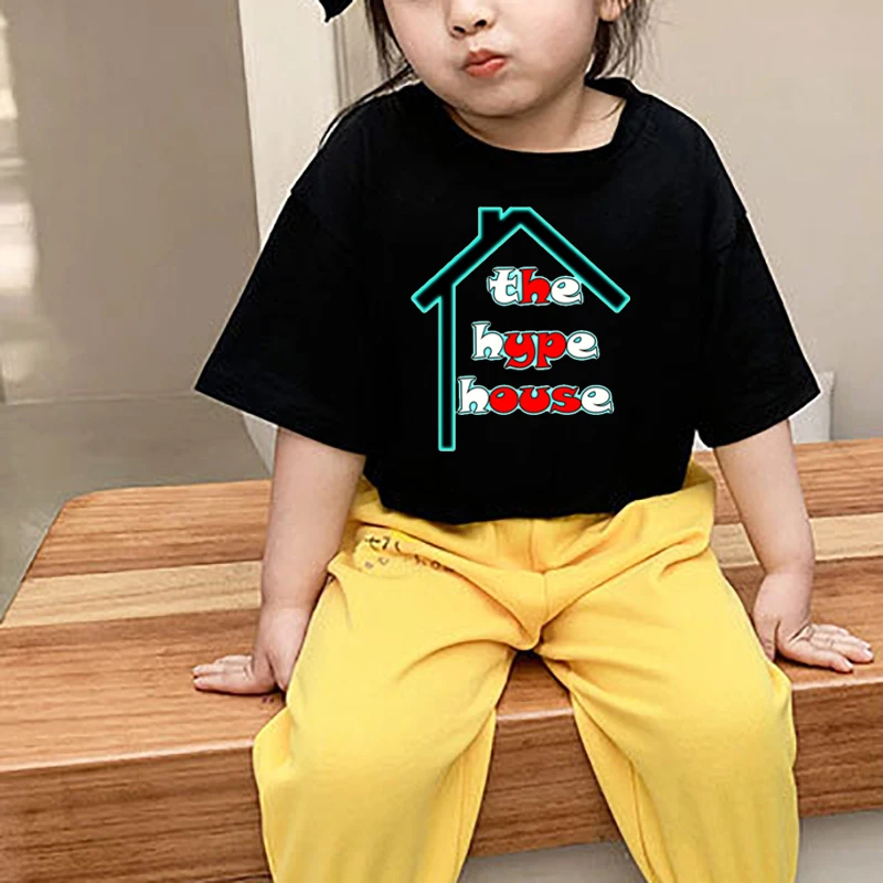 Hype House Tshrit/Модная детская футболка для мальчиков и девочек унисекс большие топы с