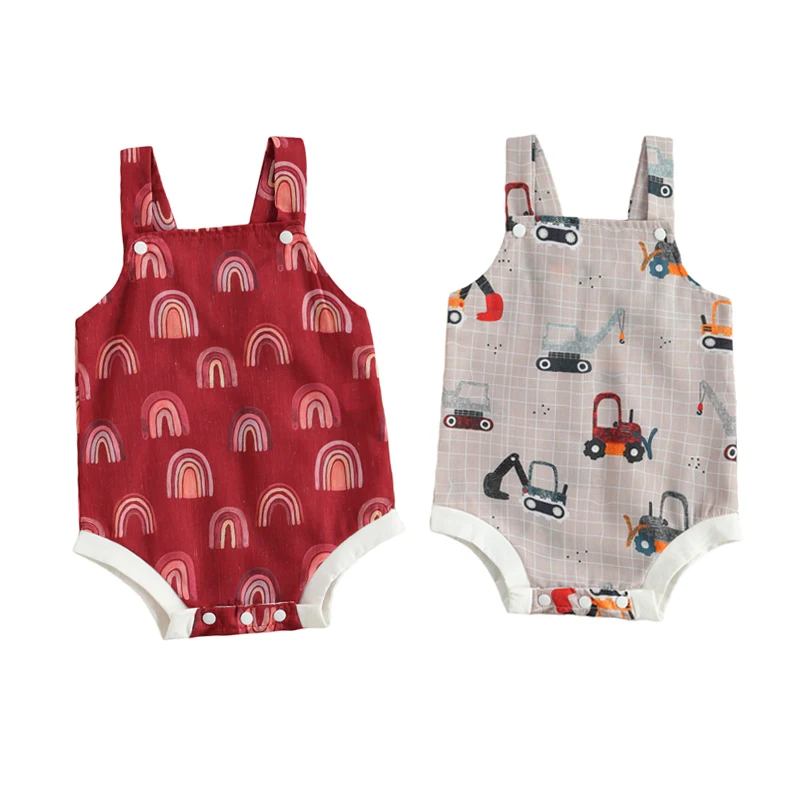 Newborn Baby Girls Boys Bodysuits Rainbow/Cartoon Print Sleeveless Button Jumpsuit 0-18M
Newborn Baby Girls Boys Bodysuits Rainbow/Cartoon Print Sleeveless Button Jumpsuit 0-18M
