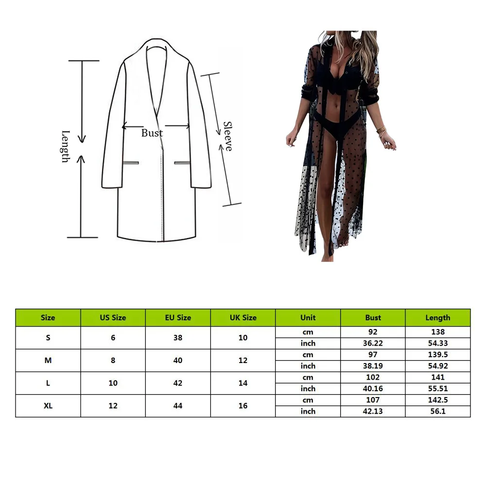 Women's Long Swimsuit Cover Up Polka Dot Sexy Open Front 3D Flowy Kimono Cardigan Summer Holiday Beach Clothes Bathsuit
Women's Long Swimsuit Cover Up Polka Dot Sexy Open Front 3D Flowy Kimono Cardigan Summer Holiday Beach Clothes Bathsuit