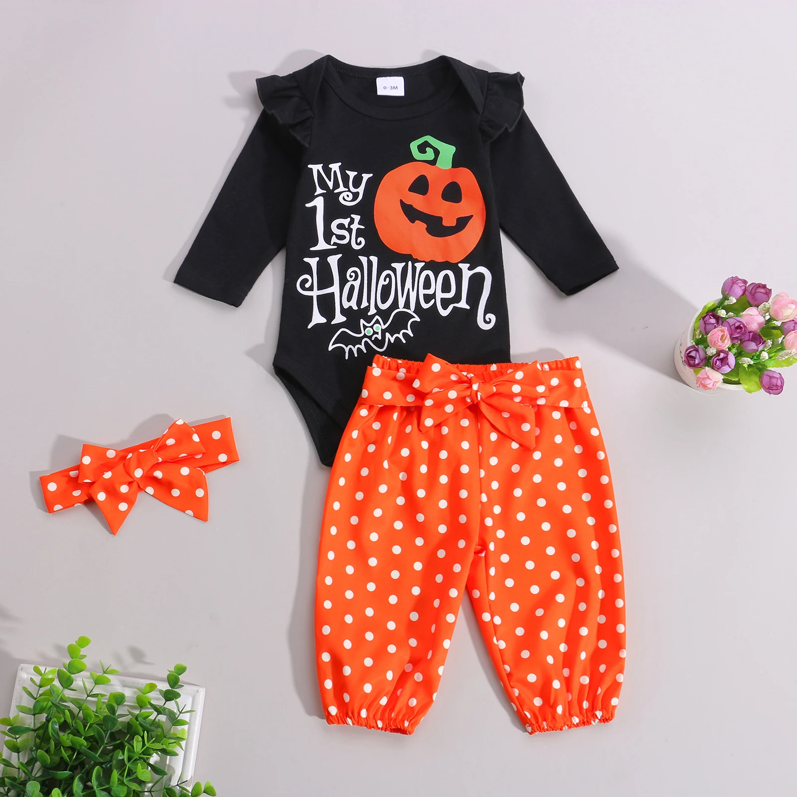3Pcs Baby's Sets Letter Print Pleated Long Sleeve Bodysuits Dot Pattern Elastic Waist Pants Toddler Girls Spring Autumn Clothing
3Pcs Baby's Sets Letter Print Pleated Long Sleeve Bodysuits Dot Pattern Elastic Waist Pants Toddler Girls Spring Autumn Clothing