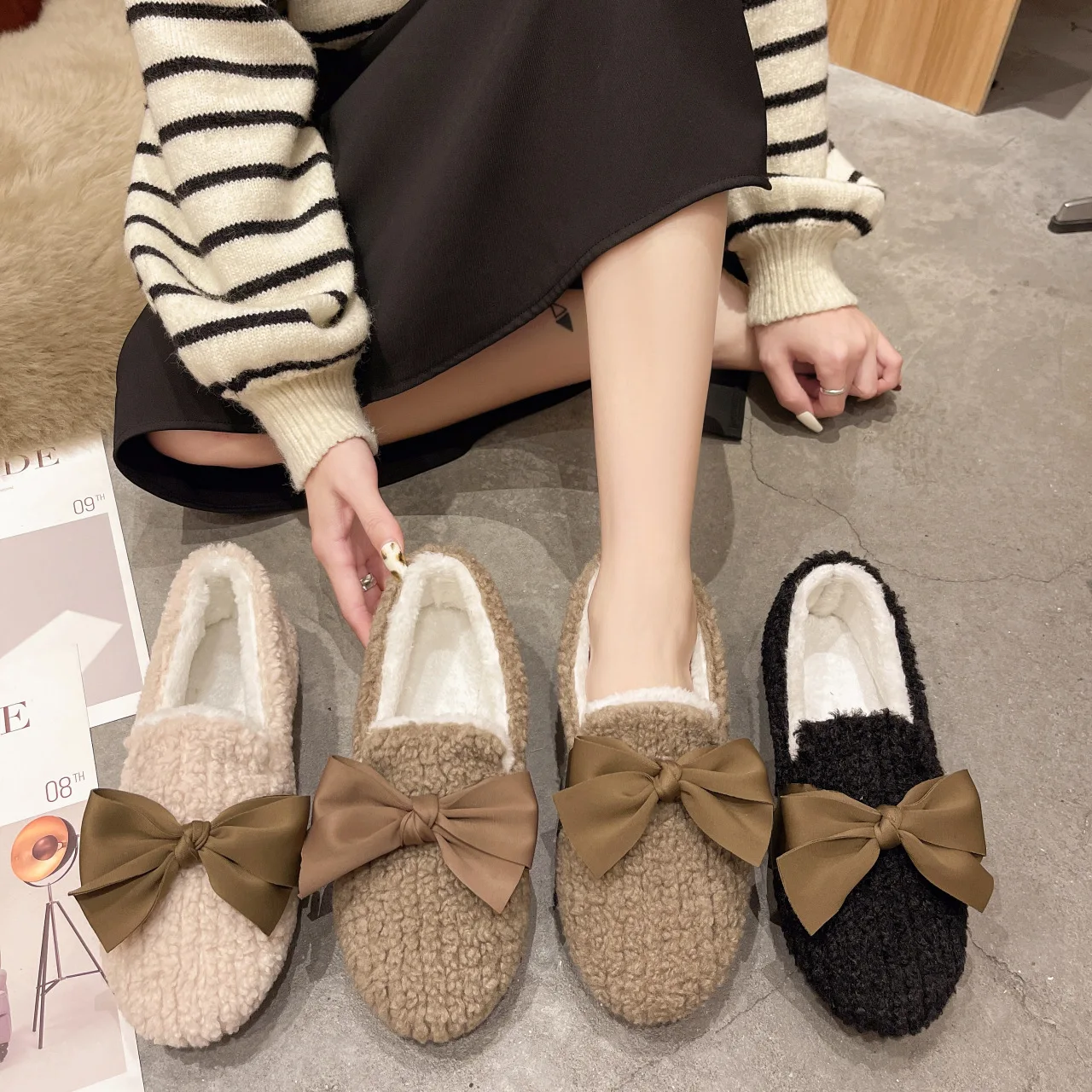 Women's Shoes Platform Bow-Knot Loafers With Fur Casual Female Sneakers Round Toe Clogs Butterfly Slip-on Winter Moccasin New Bu
Women's Shoes Platform Bow-Knot Loafers With Fur Casual Female Sneakers Round Toe Clogs Butterfly Slip-on Winter Moccasin New Bu