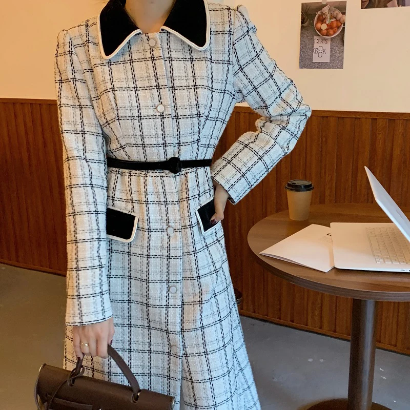 Alien Kitty French Warm Female Plaid Blend Winter Retro Elegant Turn-down Collar Loose Women Woolen Coat Chic Casual Long Clothe
Alien Kitty French Warm Female Plaid Blend Winter Retro Elegant Turn-down Collar Loose Women Woolen Coat Chic Casual Long Clothe