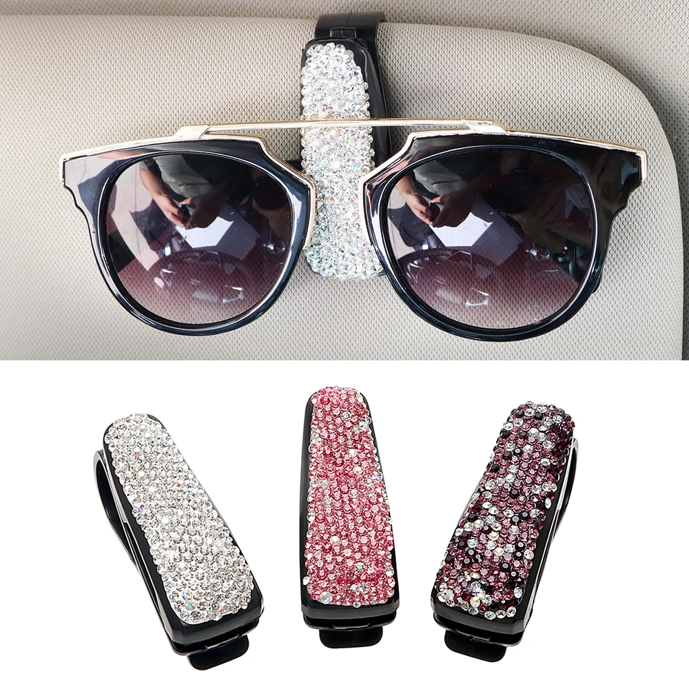 Sun Visor Glasses Cases Sunglasses Eyeglasses Holder Portable Auto Fastener Clip Rhinestone Diamond Decoration Car Ornament
Sun Visor Glasses Cases Sunglasses Eyeglasses Holder Portable Auto Fastener Clip Rhinestone Diamond Decoration Car Ornament