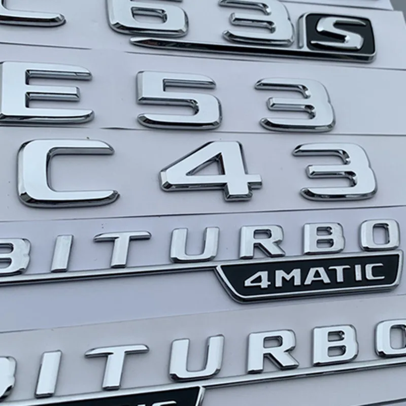 ABS Chrome Silver For Mercedes Benz C43 C63 E43 E63S C63S S63L S65L E53 Rear Boot Emblem Logo Badge Trunk Letters Car sticker
ABS Chrome Silver For Mercedes Benz C43 C63 E43 E63S C63S S63L S65L E53 Rear Boot Emblem Logo Badge Trunk Letters Car sticker