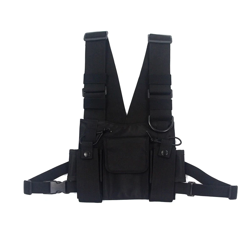

Adjustable Black Vest Hip Hop Streetwear Functional Tactical Harness Chest Rig Kanye West Waist Pack Chest Bag Fashion C3 Nylon