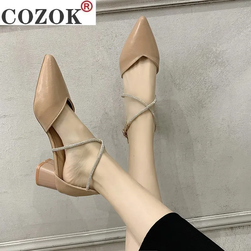 2021 Spring New Pointed High Heel Sexy Women's Heel Shoes Fashion Buckle Thick Heel Women's Heel Shoes Solid Color High Heels
2021 Spring New Pointed High Heel Sexy Women's Heel Shoes Fashion Buckle Thick Heel Women's Heel Shoes Solid Color High Heels