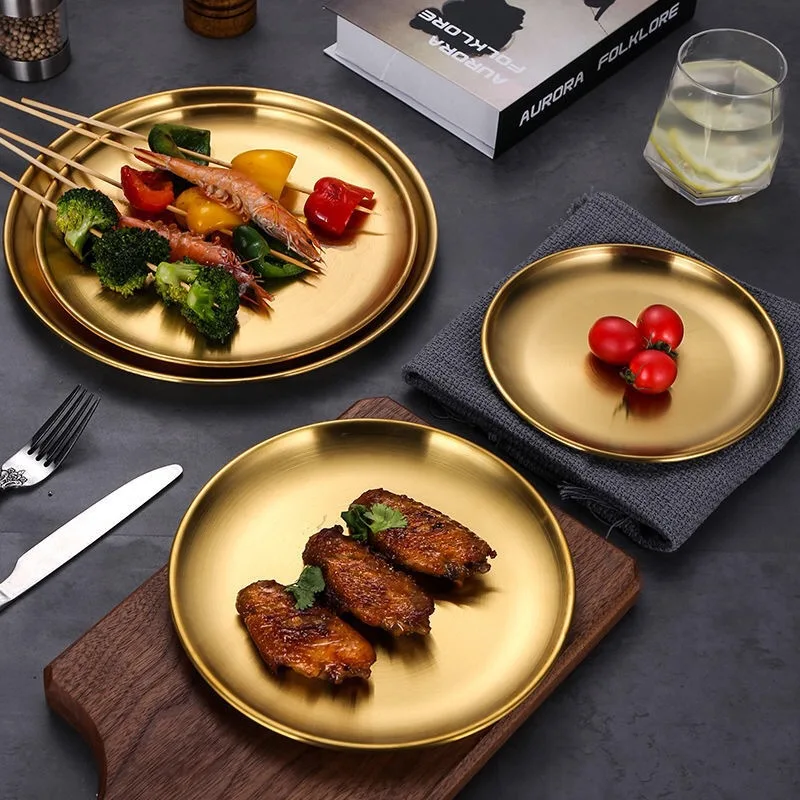 Stainless Steel Korean Barbecue Disc Plates Western Tableware Cake Steak Dessert Dishes Dinnerware Kitchen Utensils Metal Tray
Stainless Steel Korean Barbecue Disc Plates Western Tableware Cake Steak Dessert Dishes Dinnerware Kitchen Utensils Metal Tray
