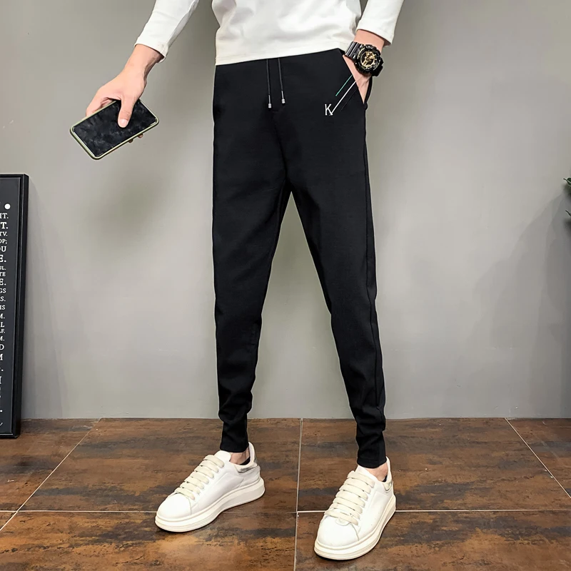 Fashion 2021 Spring Summer Embroidery Men Harem Pants Simple All Match Slim Fit Stretched Mens Joggers Trousers Hip Hop 2Colors
Fashion 2021 Spring Summer Embroidery Men Harem Pants Simple All Match Slim Fit Stretched Mens Joggers Trousers Hip Hop 2Colors
