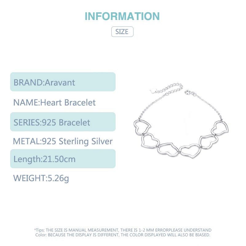 925 Sterling Silver Chain Love Heart Fashion Bracelets For Women Wedding Jewelry Gifts
925 Sterling Silver Chain Love Heart Fashion Bracelets For Women Wedding Jewelry Gifts