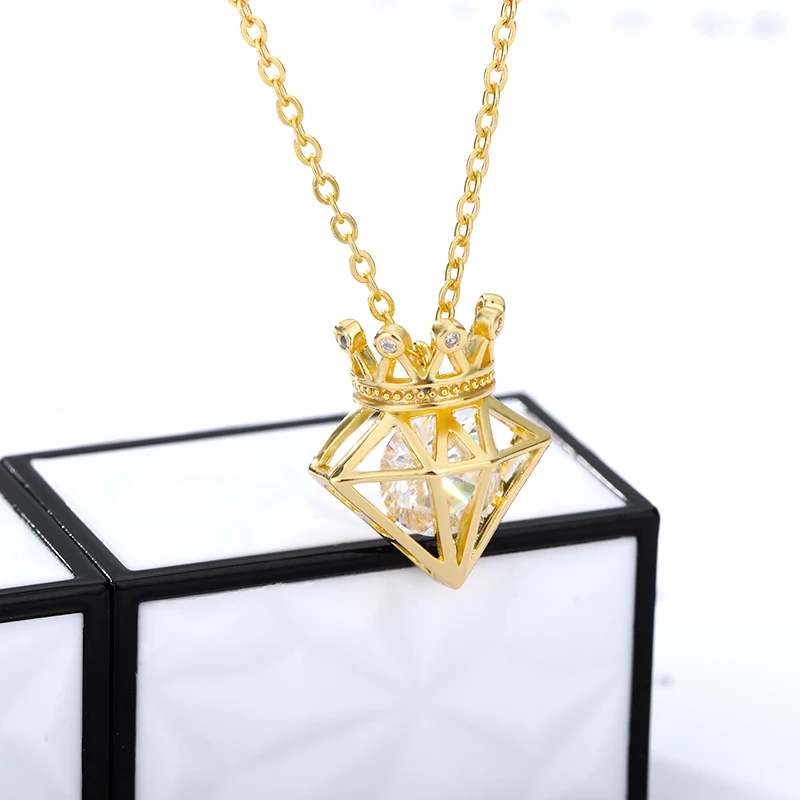 Crown Pendant Necklace For Women Gold Chain Fashion Crystal Zircon Wedding Choker Necklaces Jewelry for Lady Gifts bijoux
Crown Pendant Necklace For Women Gold Chain Fashion Crystal Zircon Wedding Choker Necklaces Jewelry for Lady Gifts bijoux