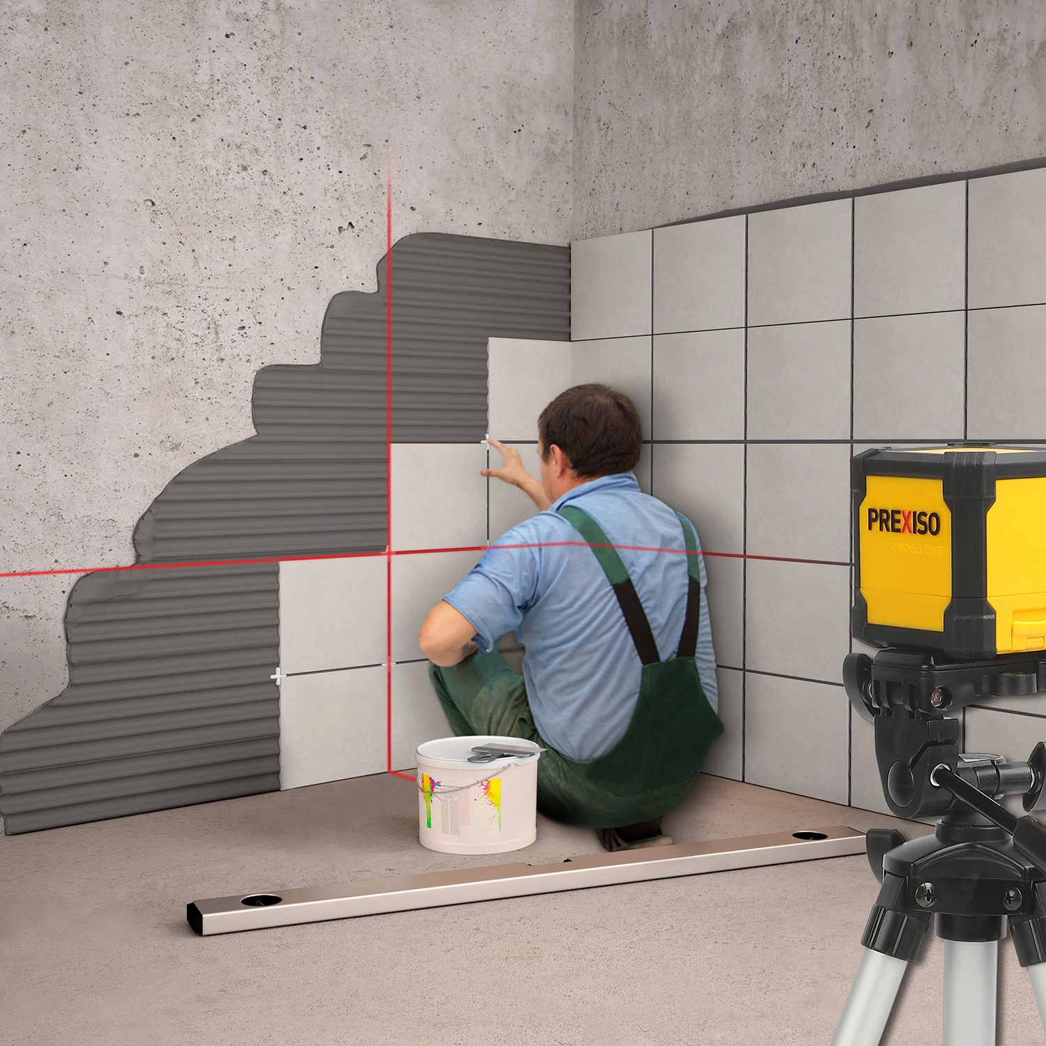 PREXISO Cross Line Laser Level Self-Leveling Red Laser Level Horizontal And Vertical Cross Lines With bracket,Rang With 10m
PREXISO Cross Line Laser Level Self-Leveling Red Laser Level Horizontal And Vertical Cross Lines With bracket,Rang With 10m