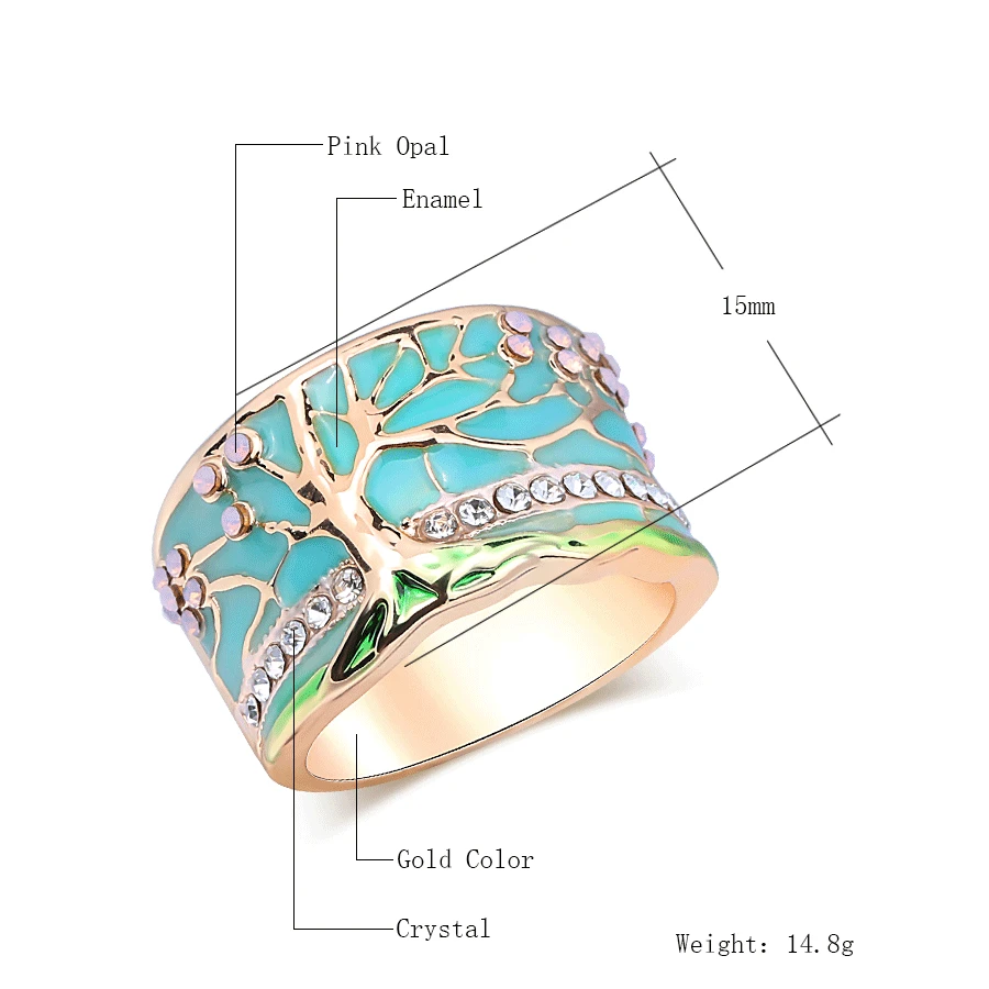 Milangirl Lucky Flower Tree Rings Fashion Pink Opal Green Enamel Wide Ring For woman Party Crystal Vintage Jewelry
Milangirl Lucky Flower Tree Rings Fashion Pink Opal Green Enamel Wide Ring For woman Party Crystal Vintage Jewelry