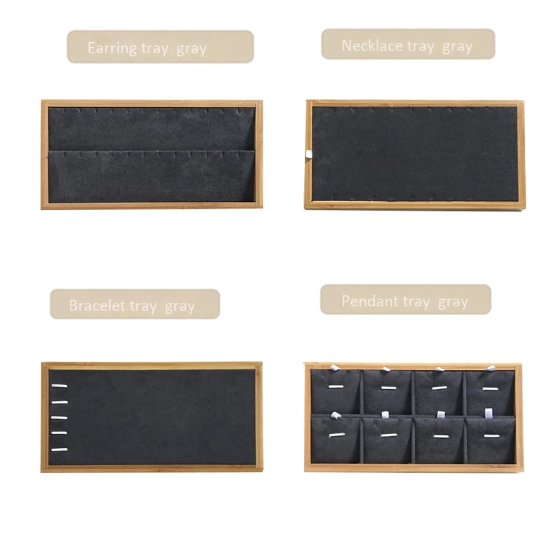 AU -4Pcs Gray Bamboo Wood Jewelry Pallet Ring Necklace Pendant Bracelet Earring Jewelry Storage Box Display Props
AU -4Pcs Gray Bamboo Wood Jewelry Pallet Ring Necklace Pendant Bracelet Earring Jewelry Storage Box Display Props
