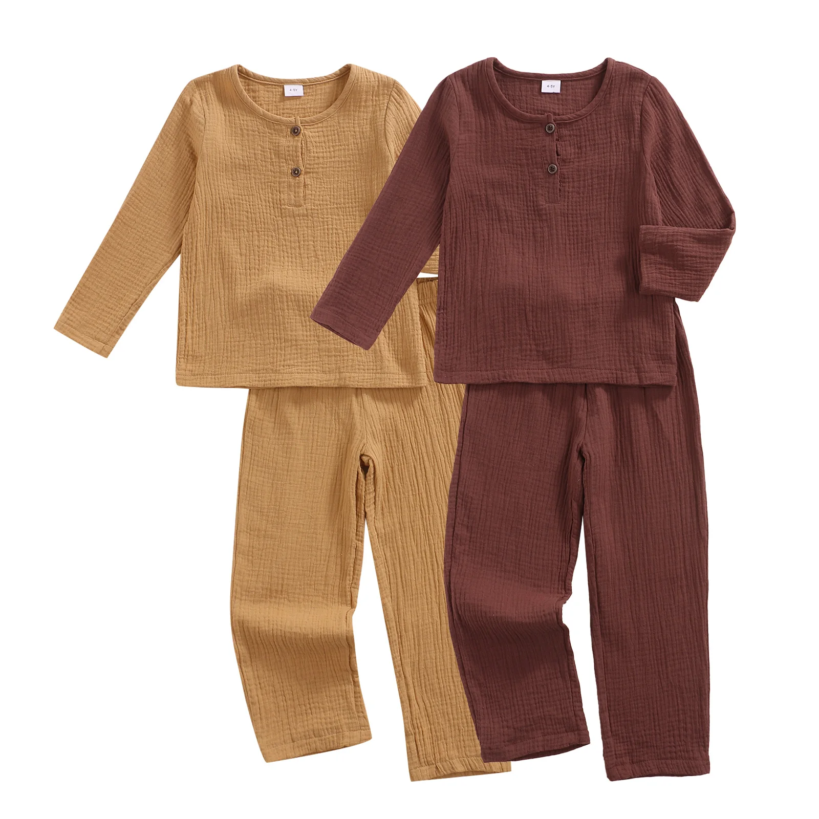 2 Pcs Toddler Solid Color Outfits, Kids Autumn Long Sleeve Round Neck Button Sweatshirt + Pants
2 Pcs Toddler Solid Color Outfits, Kids Autumn Long Sleeve Round Neck Button Sweatshirt + Pants