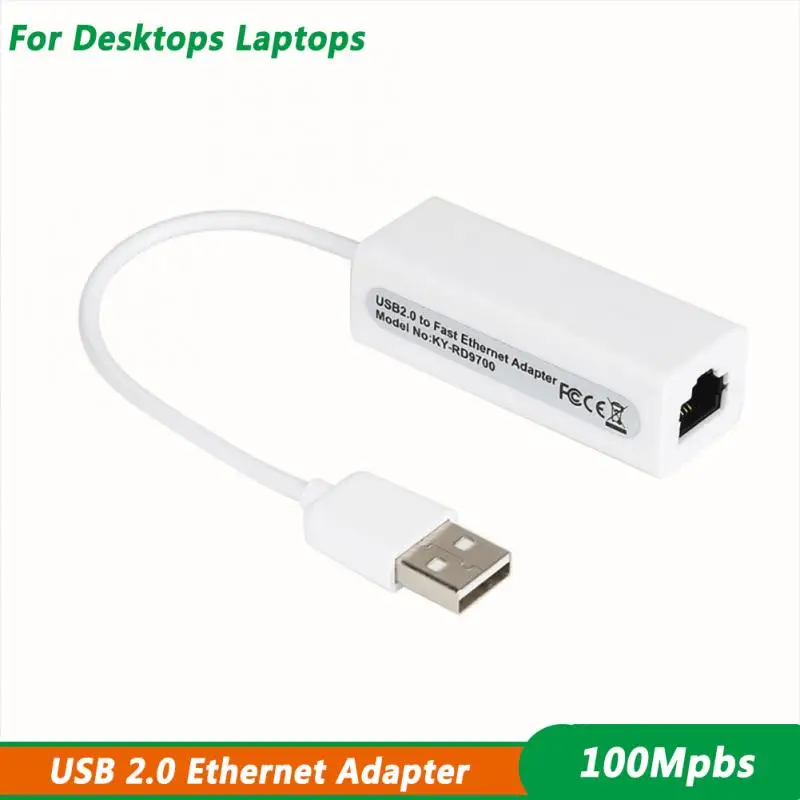 USB 2.0 Ethernet Adapter Network Card USB To Ethernet RJ45 Lan For Windows 7/8/10/XP RD9700 USB Ethernet For Desktops Laptops
USB 2.0 Ethernet Adapter Network Card USB To Ethernet RJ45 Lan For Windows 7/8/10/XP RD9700 USB Ethernet For Desktops Laptops