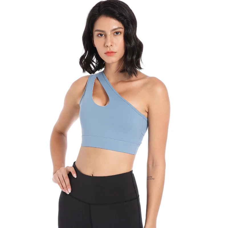 SEXY ONE Shoulder Strap Mid Support Yoga Exercise Sports Bras Top Women Back Hollow Out Shockproof Running Fitness Workout Bras
SEXY ONE Shoulder Strap Mid Support Yoga Exercise Sports Bras Top Women Back Hollow Out Shockproof Running Fitness Workout Bras