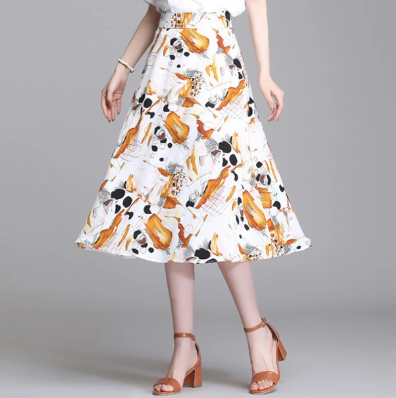 Cultiseed женская летняя новая картина маслом шифоновые юбки с принтом, Женская высокая талия милые повседневные длинные платья одежда размера ... 
Cultiseed женская летняя новая картина маслом шифоновые юбки с принтом, Женская высокая талия милые повседневные длинные платья одежда размера ...