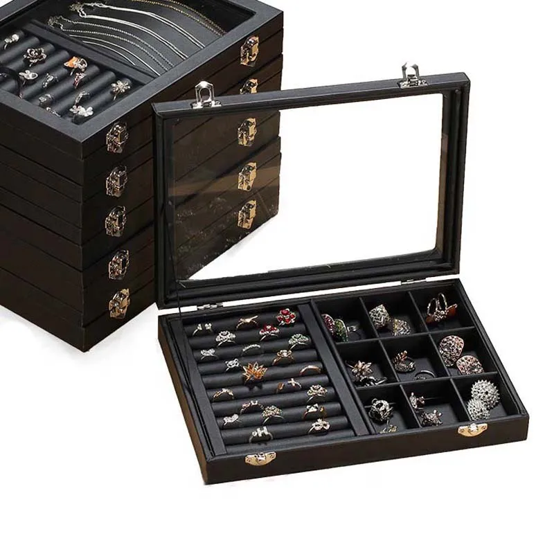 Classic Black PU Leather Jewelry Disply Jewellery Organizer Hairpin Storage Box Necklace Ring Earring Holder Jewelry Box Series
Classic Black PU Leather Jewelry Disply Jewellery Organizer Hairpin Storage Box Necklace Ring Earring Holder Jewelry Box Series