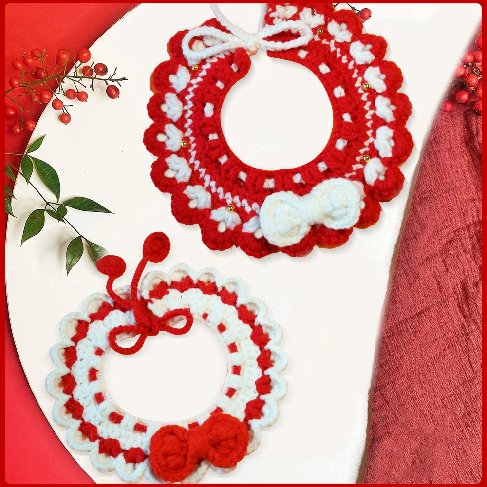 Cat and Dog Collars Handmade Wool Knit Scarf Schnauzer Pet Jewelry New Year Christmas Bib Pet Shop Cat and Dog Collar Red White
Cat and Dog Collars Handmade Wool Knit Scarf Schnauzer Pet Jewelry New Year Christmas Bib Pet Shop Cat and Dog Collar Red White