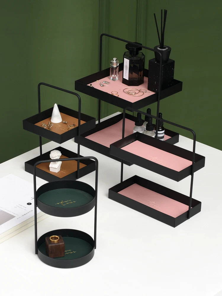 Nordic Home Wrought Iron And Leather Double-layer Storage Tray Jewelry Display Plate Vanity Organizer Sundry Plate Ring Holder
Nordic Home Wrought Iron And Leather Double-layer Storage Tray Jewelry Display Plate Vanity Organizer Sundry Plate Ring Holder