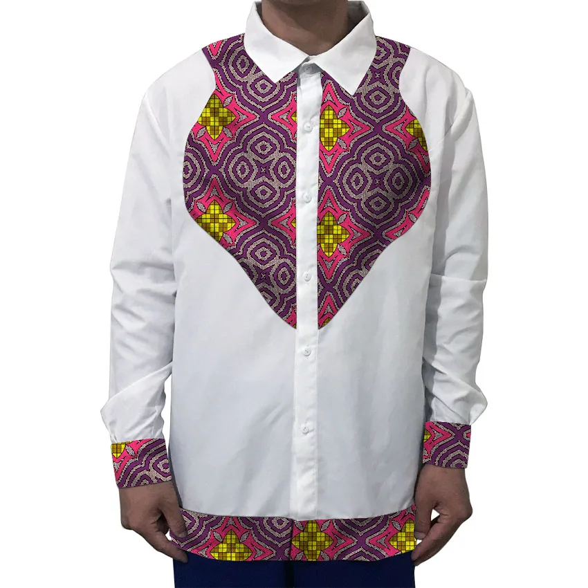 African fashion men's shirt turn down collar dashiki white with print Ankara styles top patchwork custom made male party wear
African fashion men's shirt turn down collar dashiki white with print Ankara styles top patchwork custom made male party wear