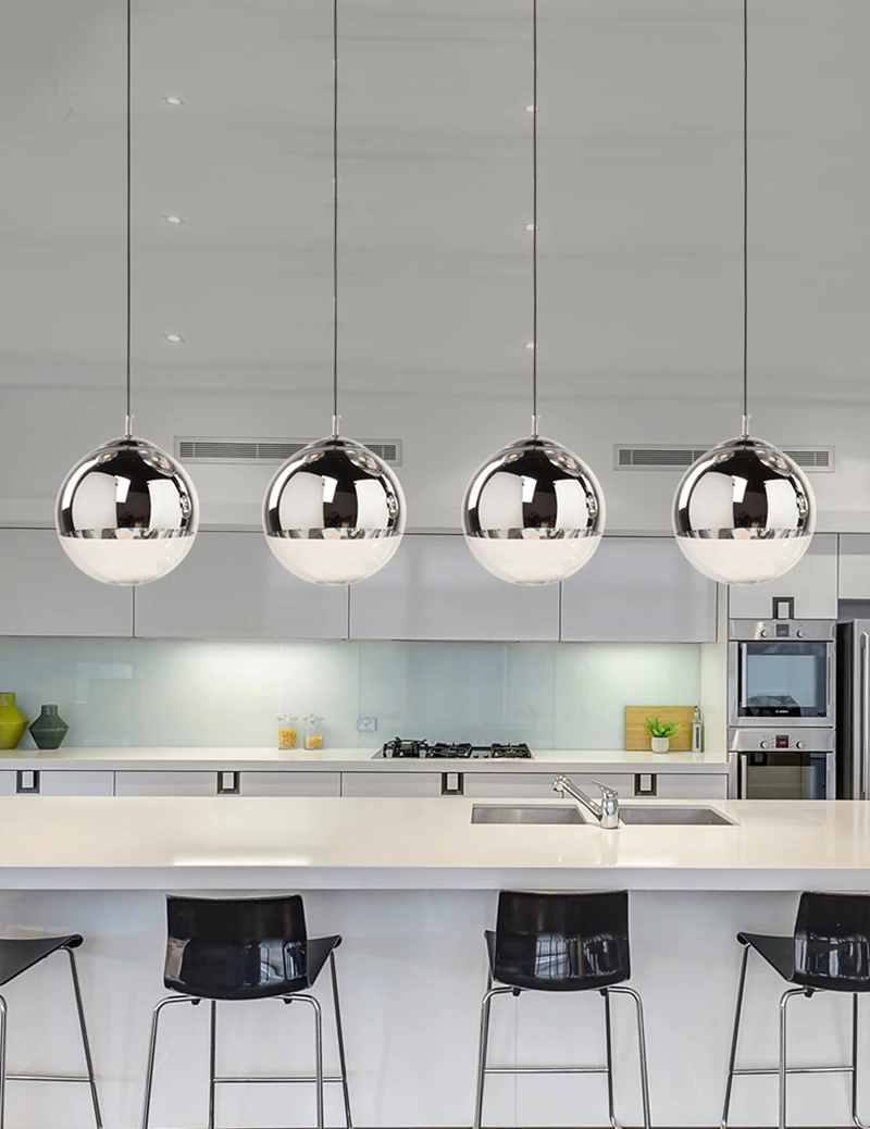 Nordic Silver Gold Glass mirror Ball Pendant Light Round Pendant lamp Dining Living Room Kitchen Hanging Lamp Light Fixtures
Nordic Silver Gold Glass mirror Ball Pendant Light Round Pendant lamp Dining Living Room Kitchen Hanging Lamp Light Fixtures