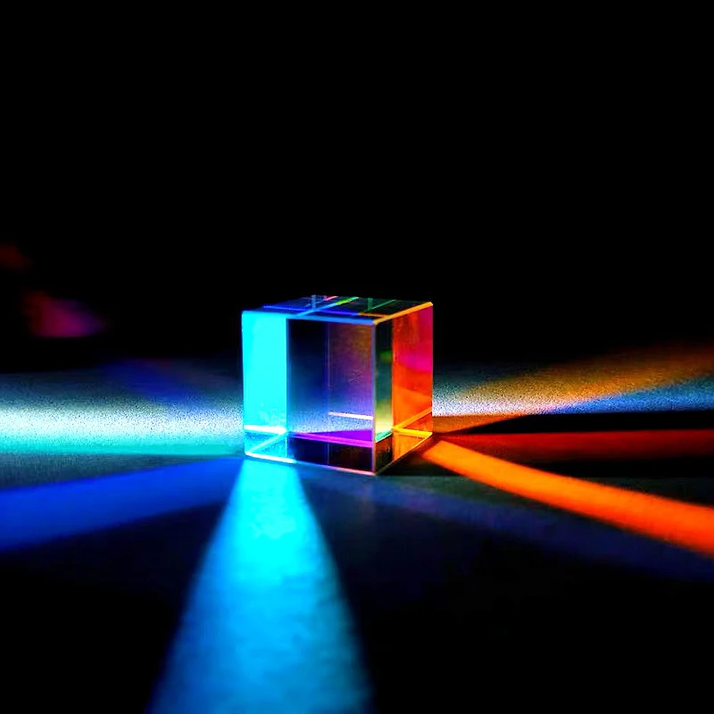 

Beam Combiner Photographic Dichroic Color Laser Cube Glass Prism 20mm 6sides Light Optical Light Cube Photography Accessories
