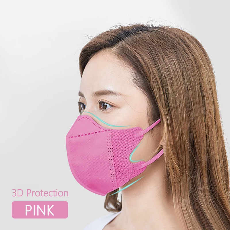 Одноразовая 3D маска 12 цветов Необычные маски каркасные 3 слоя защитная для женщин