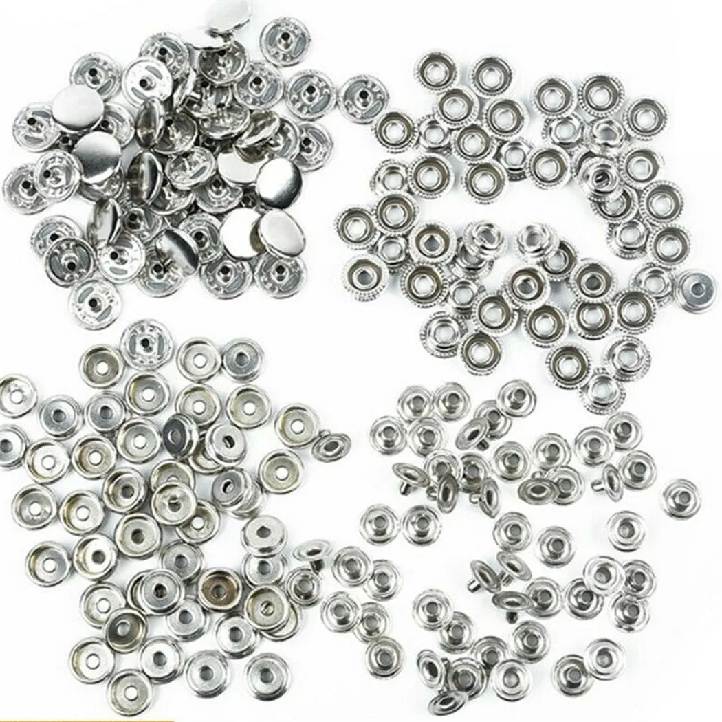200Pcs 15mm Metal Silver Press Studs Sewing Button Snap Fasteners Sewing Leather Craft Clothes Bags Diam Sewing Tools
200Pcs 15mm Metal Silver Press Studs Sewing Button Snap Fasteners Sewing Leather Craft Clothes Bags Diam Sewing Tools