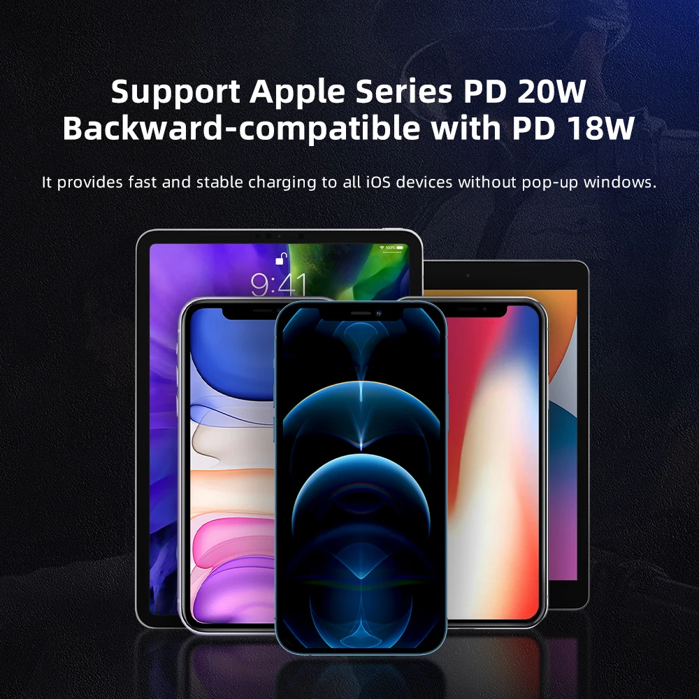 ROCK PD 20W Cable For iPhone 12 Mini 12 Pro Max Zn-Alloy Elbow 90 Degree Luminous Fast Charging USB Type-C to Lighting Data Wire
ROCK PD 20W Cable For iPhone 12 Mini 12 Pro Max Zn-Alloy Elbow 90 Degree Luminous Fast Charging USB Type-C to Lighting Data Wire