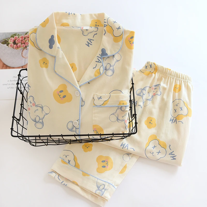 Pajamas Set Cute Knitted Cotton Spring Home Service Feminino Pijamas Mujer Women Clothes Suit Femme Sleep Wear Female New Pyjama
Pajamas Set Cute Knitted Cotton Spring Home Service Feminino Pijamas Mujer Women Clothes Suit Femme Sleep Wear Female New Pyjama